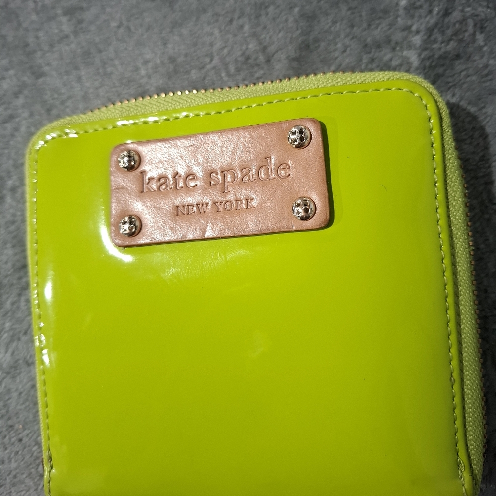 kate spade New York Lime Patent Zip-Around Wallet - Picture 2 of 10